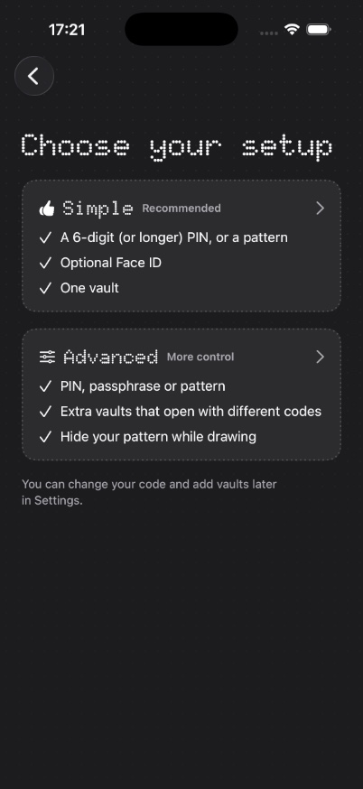Solo Vault screen 3